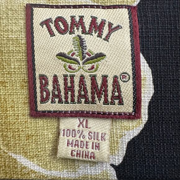 Tommy Bahama Black Yellow Floral 100% Silk Tropical Button Down Shirt Size XL - Picture 4 of 8